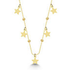 Gümüş Gold Yıldızlı Dorika Kadın Kolye