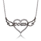 Gümüş Annem Yazılı Kalp Kadın Kolye