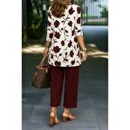 Lucky Life Kadın Uzun Kollu önü Açık Modal Ceket Kolsuz Viskon Iki Iplik Bluz Ve Pantolon üçlü Takım