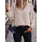 Lucky Life Kadın Uzun Kollu V Yakalı Aerobin Bluz