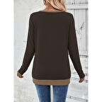 Lucky Life Kadın Uzun Kollu V Yakalı Yandan Düğmeli Yün Viskon Bluz