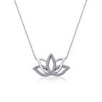 Gümüş Lotus Çiçeği Kolye
