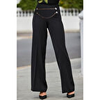 Lucky Life Kadın Beli Zincir Detay Ithal Krep Pantolon