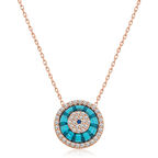 Gümüş Rose Camgöz Nazar Kadın Kolye