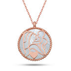 Lucky Life Gümüş Rose Sedef Taşlı Anne Çocuk Sevgisi Kolye