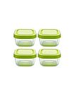 Paşabahçe 53223 snowbox 4 lü cam saklama kabı 275cc yeşil