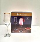 Paşabahçe Flüt Ayaklı Şampanya Bardağı 44160 6Lı Golden Touch Tulipe 200cc