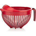 Qlüx İdeas Qmix Pirinç Süzgeci Kırmızı 3000ml 22cm