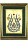 İslami Tablo 60x75 cm Hat Sanatı El Yazması Dekoratif Çerçeveli Lale formunda Besmele,Nazar ve Fatiha Sureleri