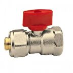 E.C.A 1/2 Rakorlu Mini Küresel Valf  Pex Kırmızı Volanlı  102122031