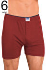 Erkek Bordo 6'lı Paket Düğmeli Boxer ELF568BER10996