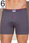 Erkek Füme 6'lı Paket Düğmeli Boxer ELF568BER10996