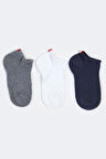 Run 3 lü Çocuk Basic Patik Çorap Beyaz/Lacivert/Gri