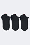 Run 3 lü Çocuk Basic Patik Çorap Siyah/Siyah/Siyah
