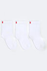 3'lü Paket Family Çocuk Soket Çorap Beyaz/Beyaz/Beyaz