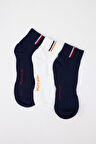 3'lü Paket Golf Unisex Step Çorap Lacivert/Lacivert/Beyaz