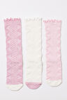 Kız Bebek 3'lü Paket Dizaltı Çorap Pembe