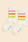 Kız Çocuk Renkli Şeritli Soket Çorap