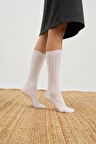 Kadın Dizaltı Çorap Beyaz