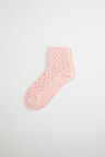 Kadın Premium Desenli Triko Soket Çorap Açık Pembe