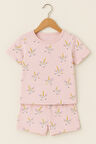Kız Çocuk Unicorn Desenli Şortlu Pijama Takımı Açık Pembe