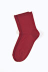 Kız Çocuk Lastiksiz Modal Soket Çorap Bordo