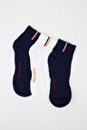 3'lü Paket Golf Unisex Step Çorap Lacivert/Lacivert/Beyaz