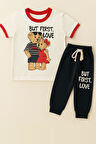 Çocuk Love Ayıcık Desenli Kısa Kollu Pijama Takımı