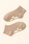 Çocuk Pati Baskılı Step Çorap Kahverengi