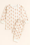 Kız Çocuk Kurdele ve Teddy Baskılı Pijama Takımı