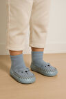 Çocuk Makosen Soket Çorap Patik Panduf – Kaydırmaz Ev & Anaokulu Ayakkabısı Mavi