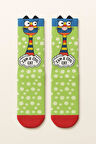 Çocuk Karikatür Figürlü Soket Çorap Yeşil