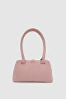 Nolvi Parlak Görünümlü Tek Bölmeli Kol, El ve Omuz Çantası Pembe