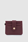 Fione Çıtçıt Kapamalı 6 Bölmeli Çıkarılabilir Anahtarlıklı Mini Kadın Cüzdan Bordo