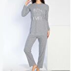 Confeo 840.640 Kadın Kışlık Uzun Kol Nakışlı Fitilli Pijama Takım