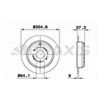 Honda Arka Fren Diski (aynası) Duz Honda Crv 2002-2006 (305x5) - Braxıs Ae0272