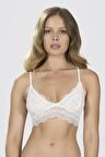 Nbb Yarım Bustiyer Dantel Sütyen Külot Takım Ekru