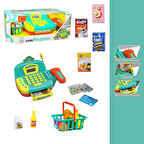 Aksesuarlı Işıklı Hesap Makineli Mikrofonlu Oyuncak Yazarkasa 29 Parça