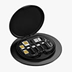 Petinka Şarj Kablosu Seti 5'i 1 arada Seyahat Kablo Seti USB Type-C 60w Destekli Kablo Kutusu