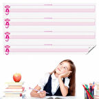 Yazı Tahtası 100cmx56cm Çizgili Akıllı Kağıt Duvarda İz Bırakmaz Statik Müfredata Uygun Yazı Tahtası