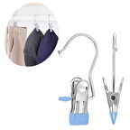 Mandallı Askılık 4 'lü Paslanmaz Çelik Pantolon Şal Şapka Fular Atkı Çanta Askısı