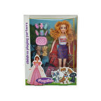 Puppy Bella 30 cm Bebek ve Köpek Bakım Seti - Mor Elbise