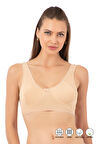 Özkan 0564 Kadın %100 Pamuklu Ribana Boş Kap Desteksiz Telsiz Balensiz Kalın Askılı Yarım Atlet Sütyen