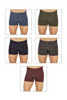Özkan 11113 5'li Paket Erkek Pamuklu Modal Esnek Yumuşak Desenli Boxer Şort Külot