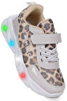 Kiko Kids Teno Leopar Desenli Cırtlı Işıklı Kız Çocuk Spor Ayakkabı
