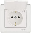 Makel Defne Beyaz Kapaklı Topraklı Priz 43001029