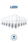 RTL01105-10 Rother A60 LED Ampul 15W E27 1520 Lümen 6500K Beyaz Işık Enerji Tasarruflu Ampul 10 Adet