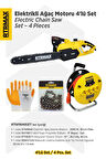 RTM9040SET Elektrikli Ağaç Kesme Motoru 4'lü Set -Eldiven-Testere Zinciri-Makaralı Uzatma Kablosu