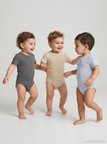 Minidamla Kısa Kol Basic 3'lü set 1-18  Ay Çıtçıtlı Badi - Mavi