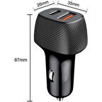 ACR CR-01 Oto Çakmaklık Şarj Cihazı – 38W Maks Hızlı Şarj (USB-A ve USB-C PD Destekli)